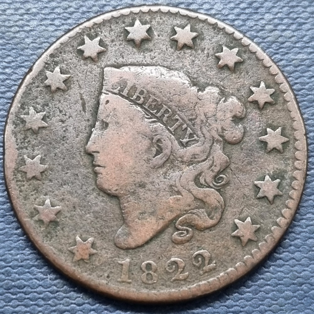 1822 Coronet Head Large Cent 1c Better Grade #100816