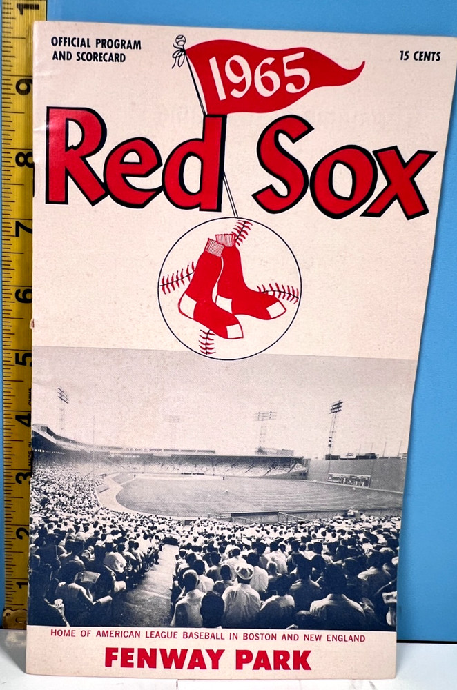 1965 Boston Red Sox Baseball Program v Indians Unscored Nice!