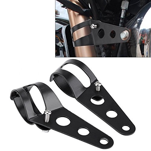 33-45mm Fork Headlight Mounting Bracket, Universal Motorcycle Headlight Black