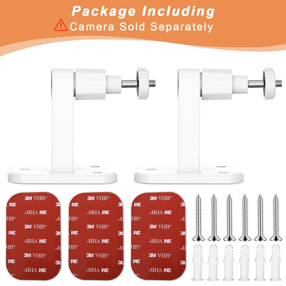 2Pack Ring Camera Wall Mount,Compatible with Mount 2P, White