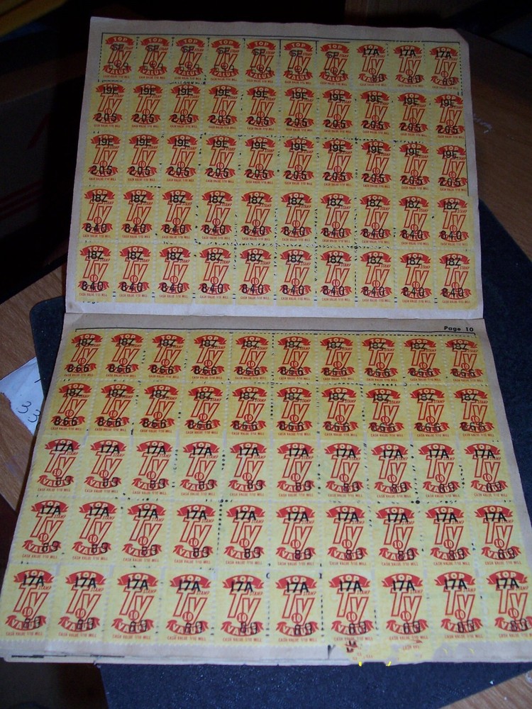 Top Value Savings Stamp Book. 1958 Filled