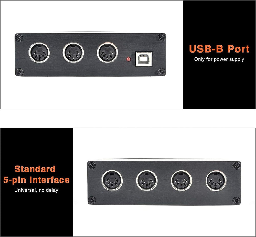 MIDI THRU-6 Box MIDI Interface Standard Five-pin Interface Musical Instrument