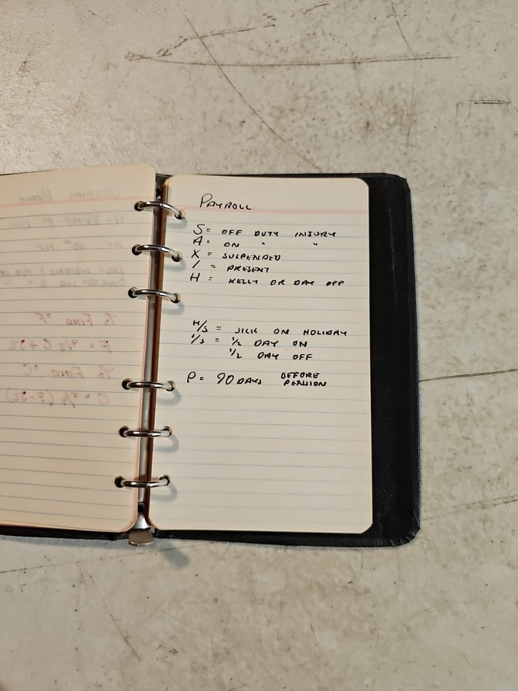 Vintage Firefighter Notebook. Hose, Flow, Pressure And Other Interesting Notes