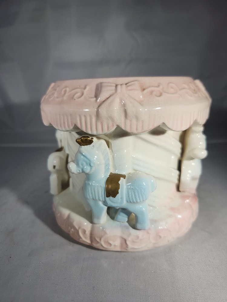 Vintage Rubens Ceramic Carousel Nursery Planter