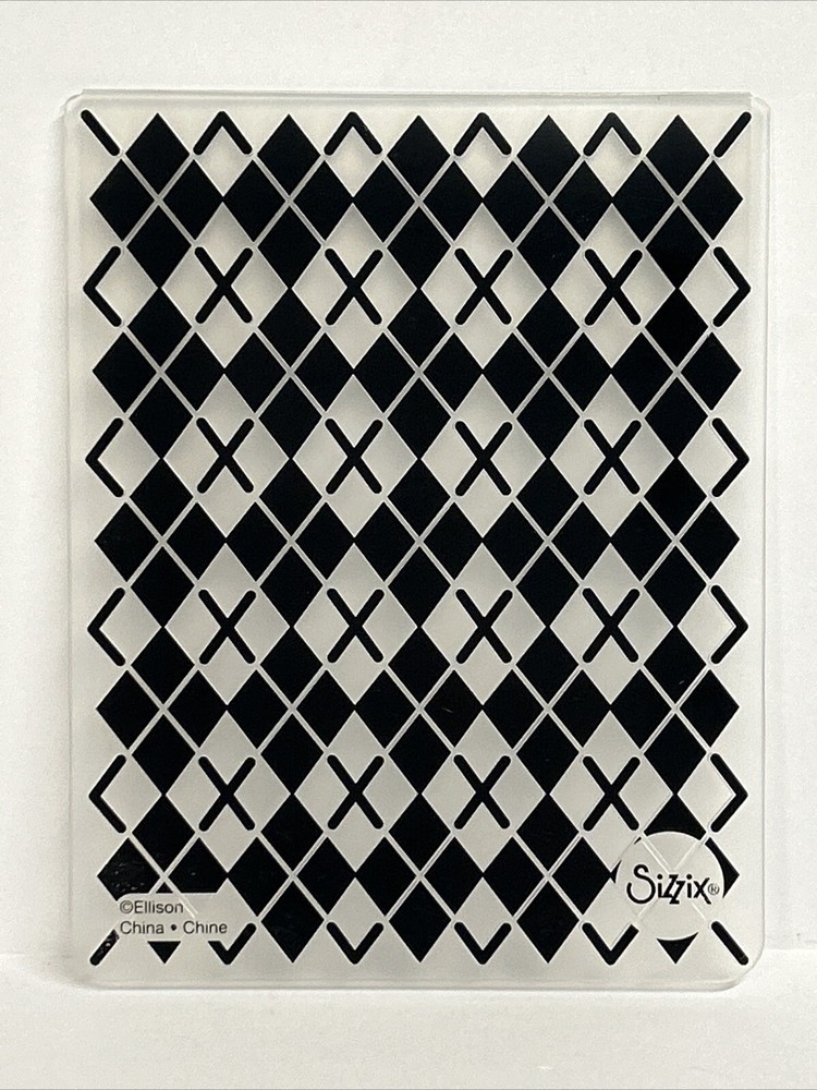 Textured Impressions Argyle Embossing Folder Emily Humble A2 661408