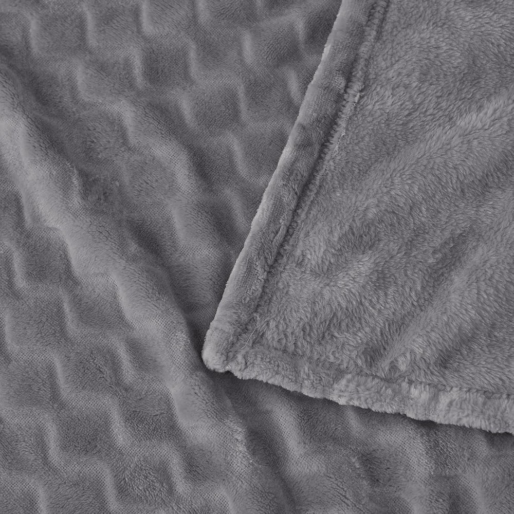 Super Soft FleeceThrow Blanket Velvet Wave Pattern Lightweight Cozy Flannel