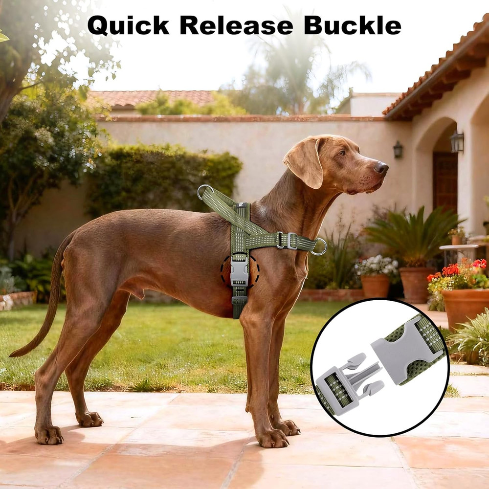 No Pull Dog Harness with Handle, Adjustable Mesh Padded Reflective Walking Harne