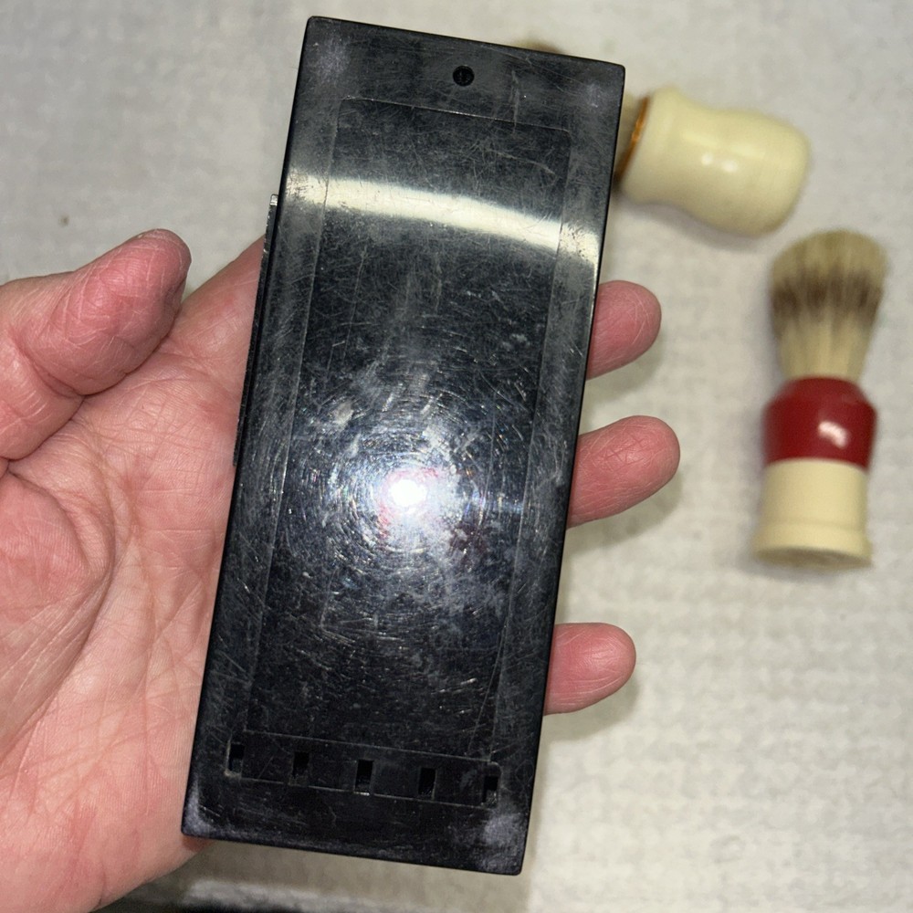 Gillette Adjustable Techmatic SAFETY RAZOR with Case/2 Shaving Brushes
