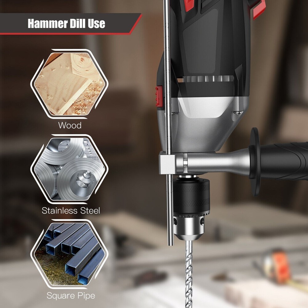 Hammer Drill 950W High Power Impact Drill Tool 13MM Keyed Chuck 17Variable Speed