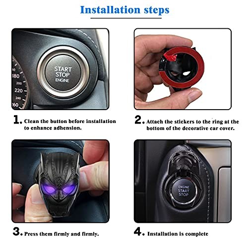 Car Engine Ignition Start Stop Push Start Button Ring Car Interior Protective