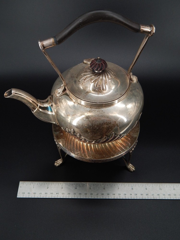John Round & Son Silver Plated Tea Kettle & Warmer - READ DESCRIPTION