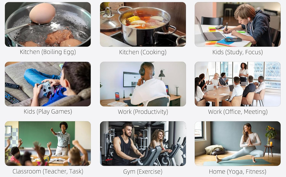 Large LED Digital Timer, Countdown Loud Timer for Kitchen Cooking, Classroom Wh