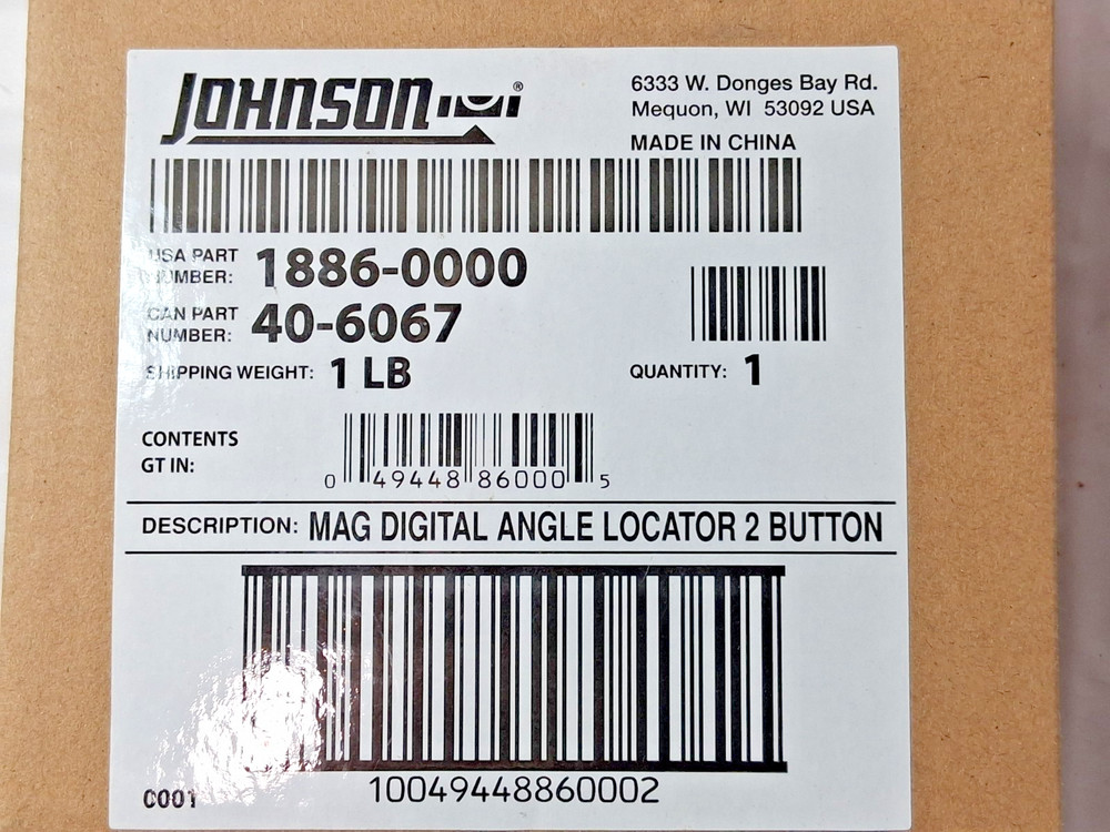 Johnson Level & Tool Magnetic Base Digital Protractor 1886-0000