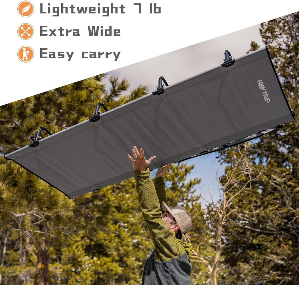 Extra-Wide Camping Cot, Upgrade Sturdy Camping Bed,XXL Cots for Sleeping Support
