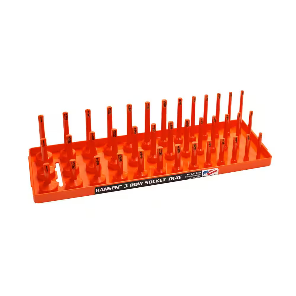 3/8 In. Drive Standard Regular Semi-Deep Deep Socket Holder in Orange