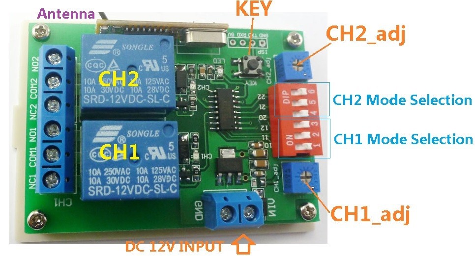Relay Controler DC 12V Motor Reverse Polarity Rotation with Delay time function