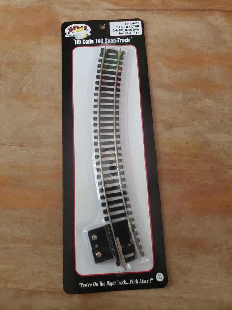 Atlas 845 HO Code 100 18" Radius Curved Terminal Section NEW SEALED