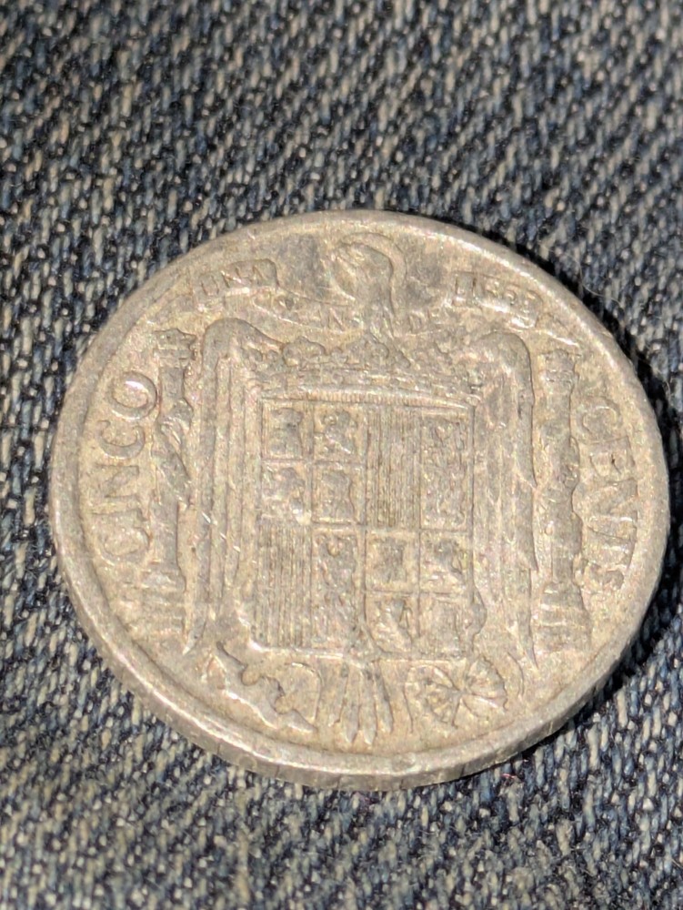 1941 Spain 5 Centimos Circulated