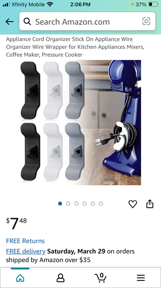 Appliance Cord Organizer Multicolor 6 Pack