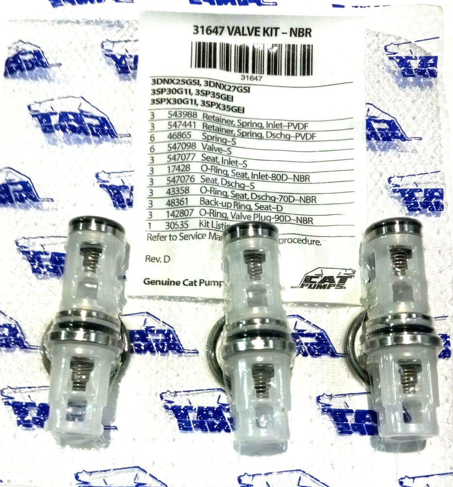 31647 VALVE FOR 3DNX, 3SP , 3SPX CAT PUMP PRESSURE WASHER  PUMPS