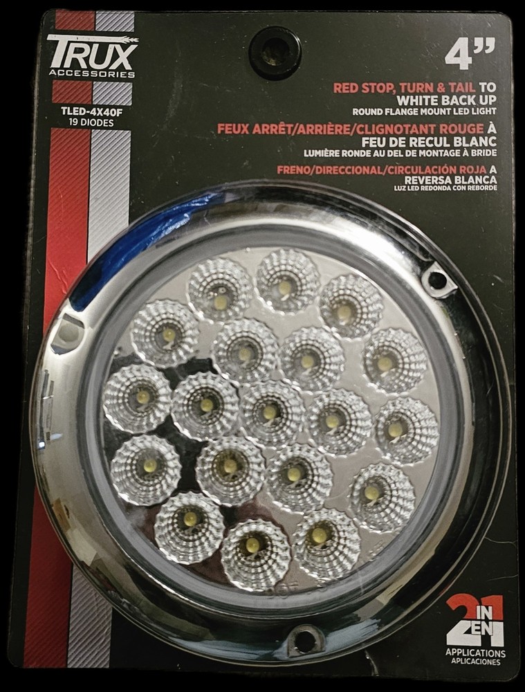 4" Flange Mount Red, Stop, Turn & Tail and White Back-Up LED Light