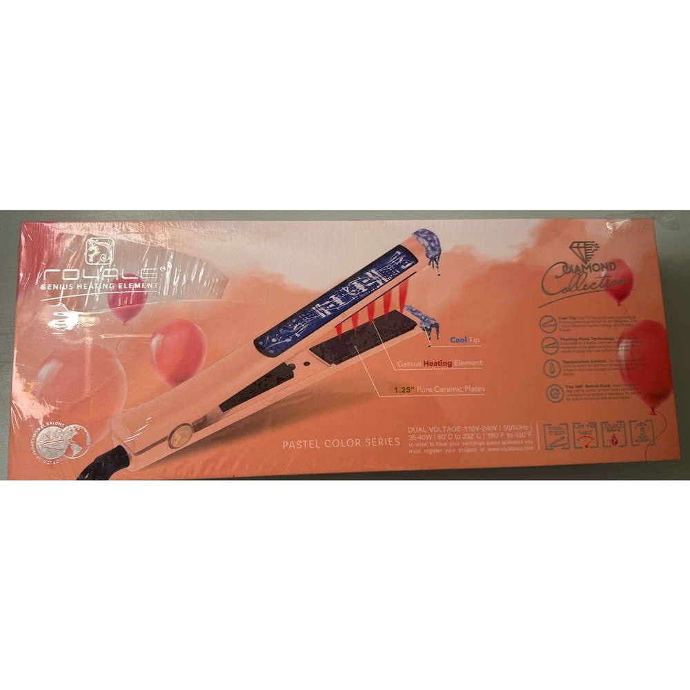 Royale Genius Heating Element Flat Iron 1.25” Ceramic Plates SEALED