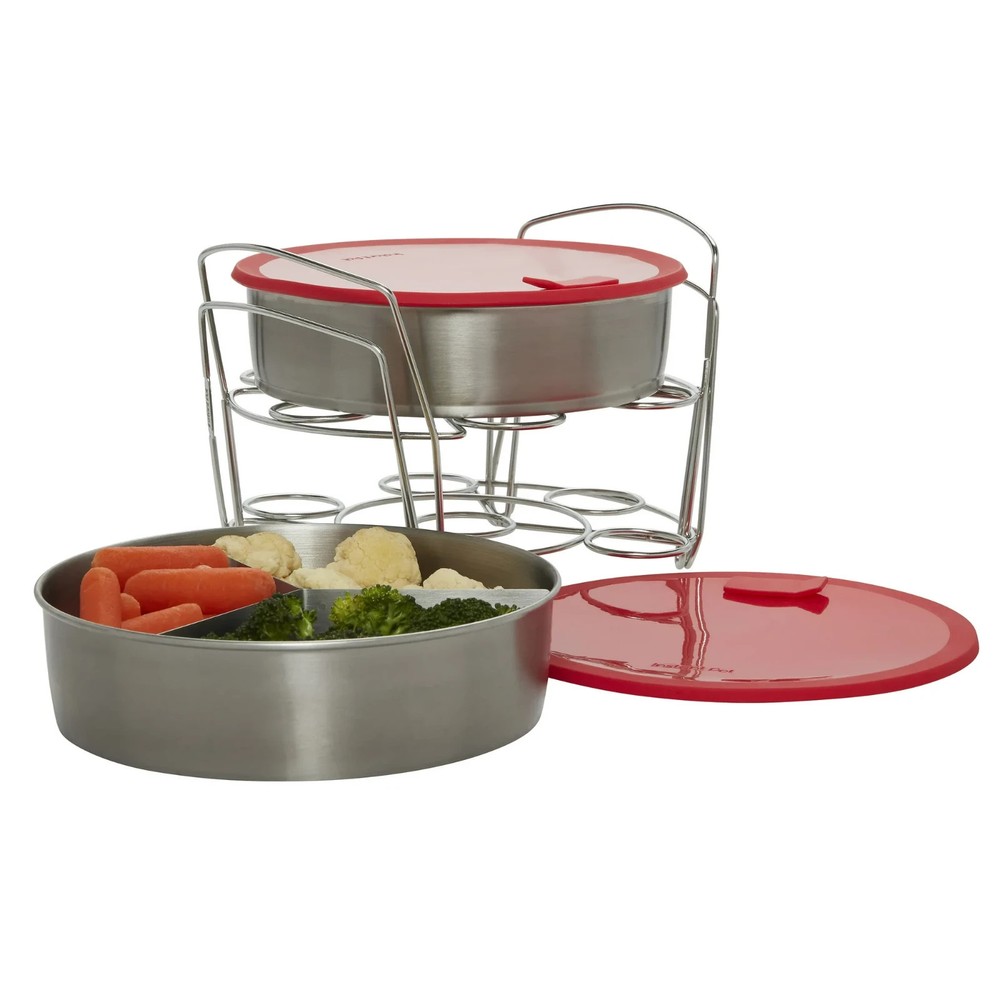 Instant Pot 8pc Cook/Bake Set: Pans, Racks, Lids, Divider, Removable Base