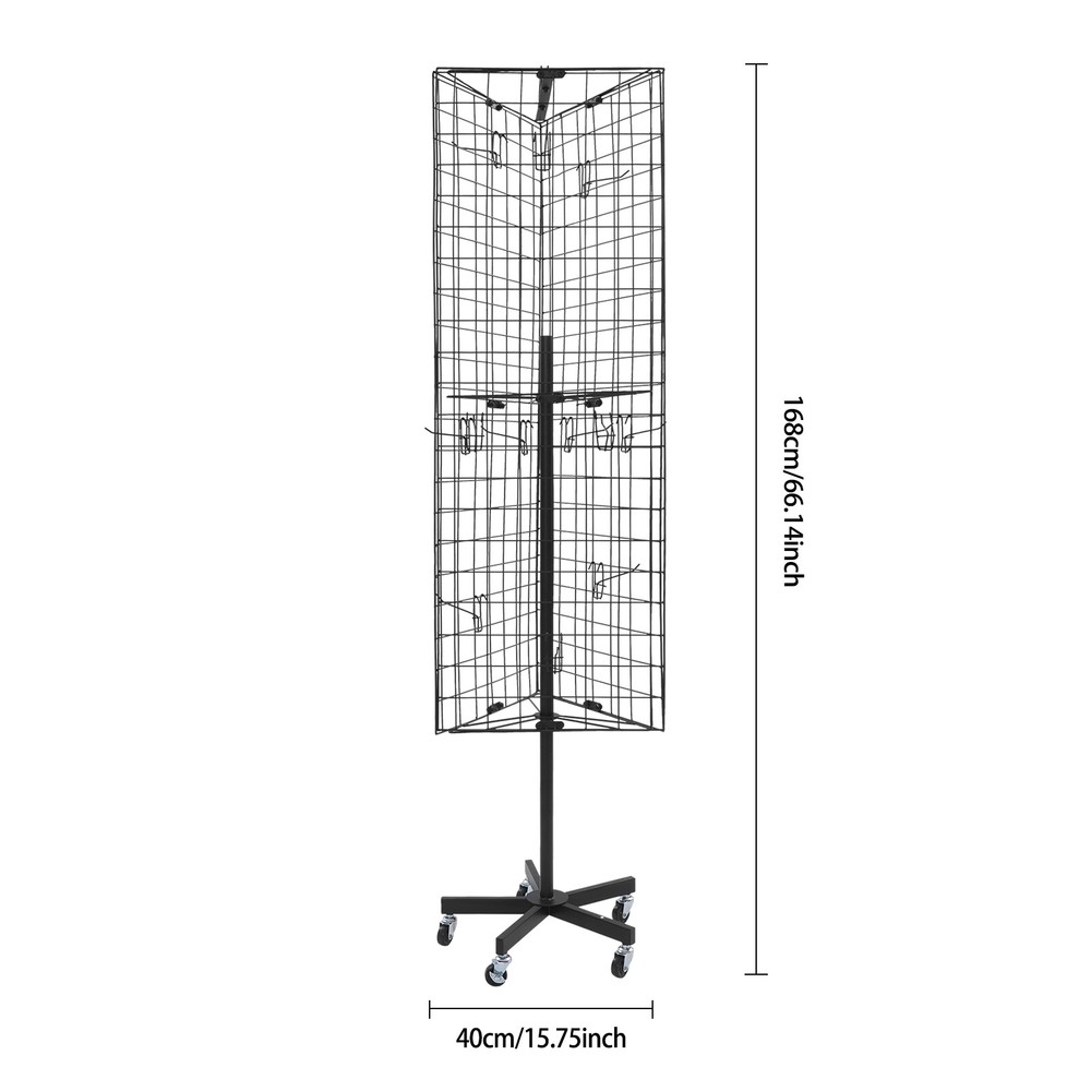 Floor Standing Gridwall Display Stand, Moveable Triangular Grid Panel, w/ Wheels