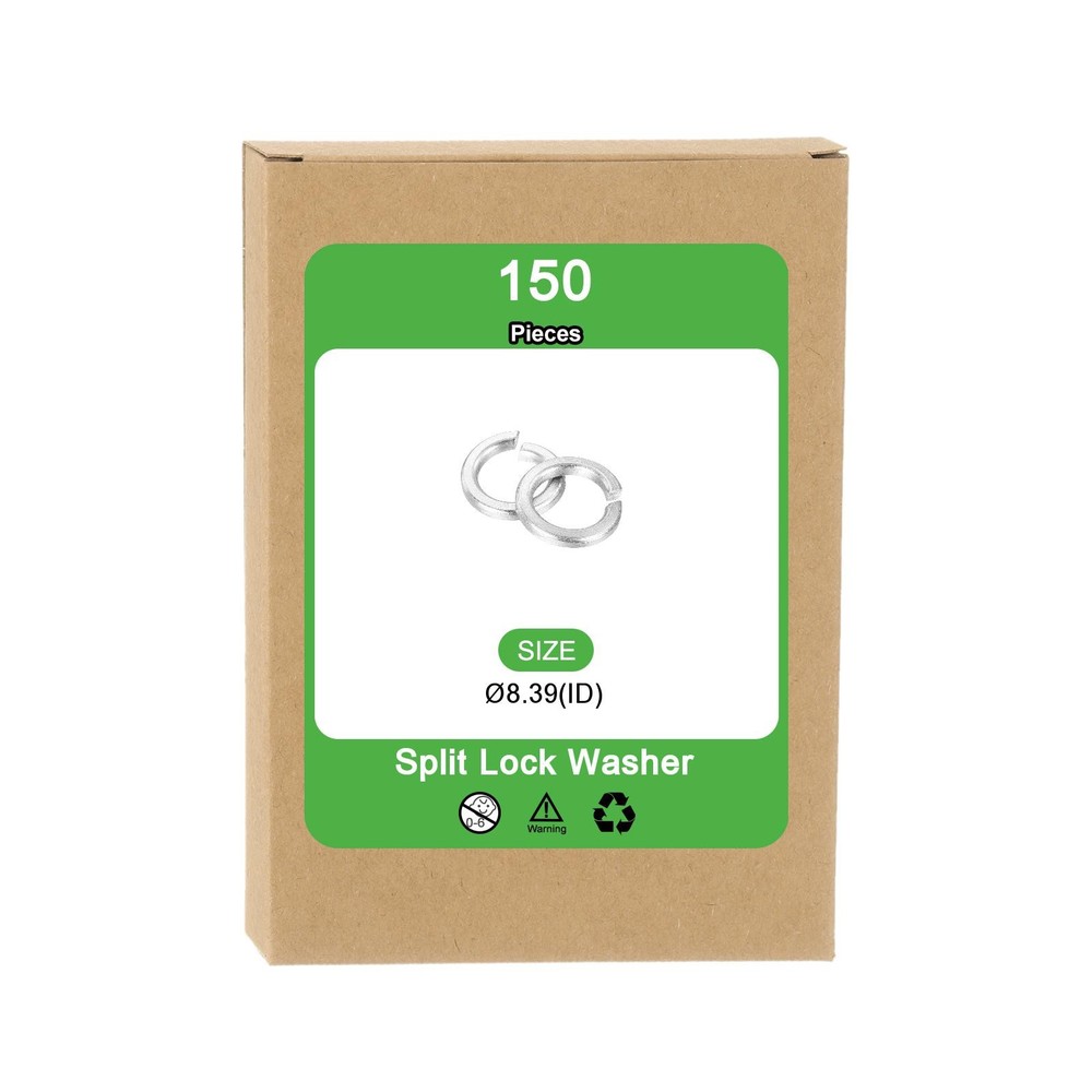 M8 Split Lock Washer, 150Pcs 304 Stainless Steel Spring Lock Washers
