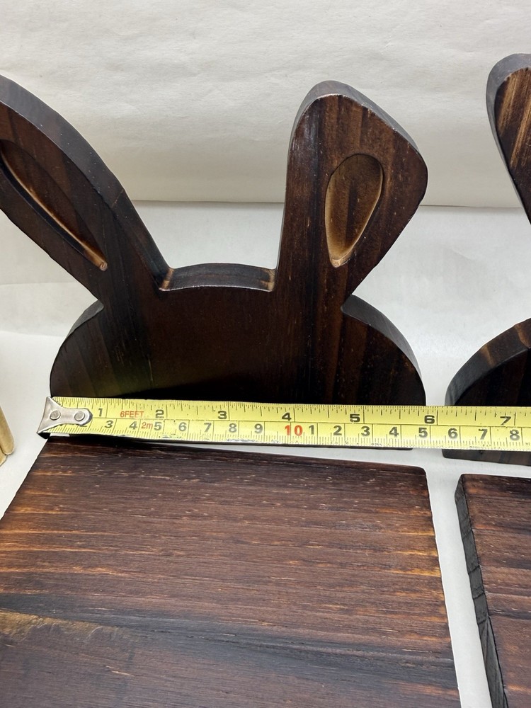 2 PCS Floating Shelves For Wall Easter Rabbit Design Brown Unused, *READ..