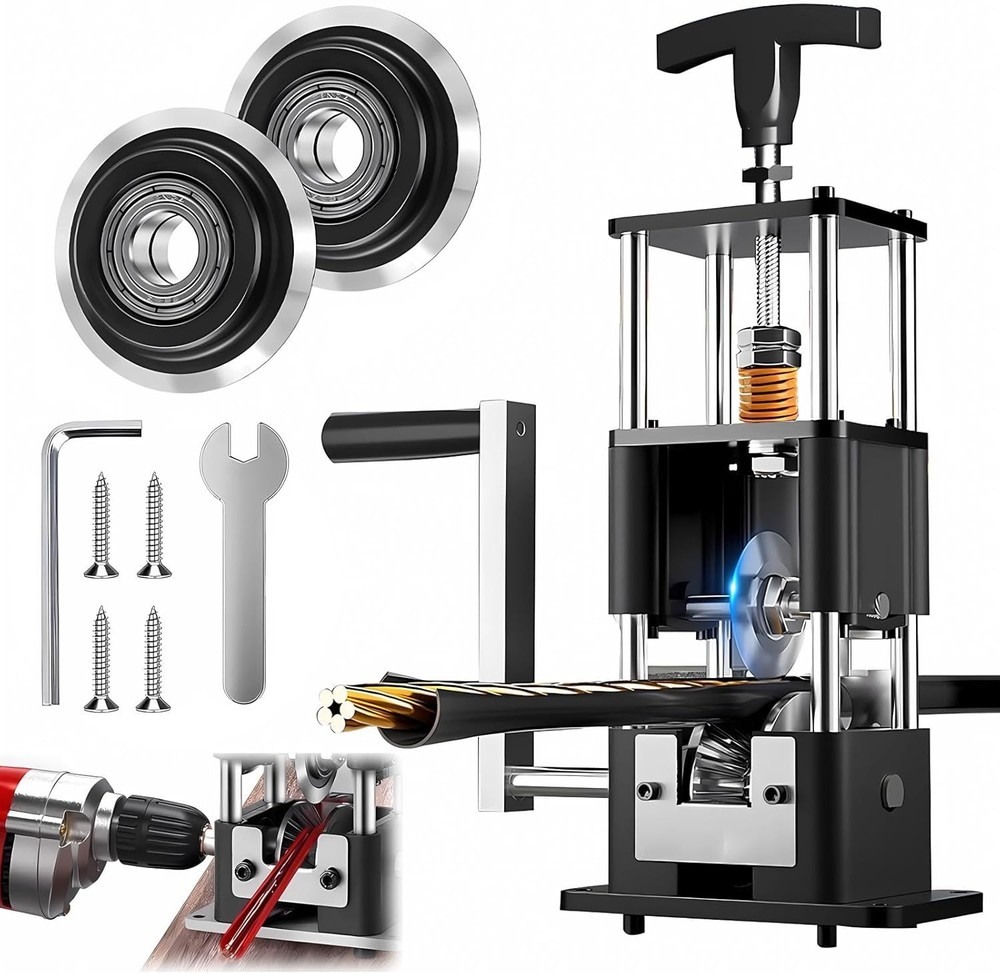 Copper Wire Stripping Machine, Adjustable 0.04” to 1”, Includes 2 Replaceable...