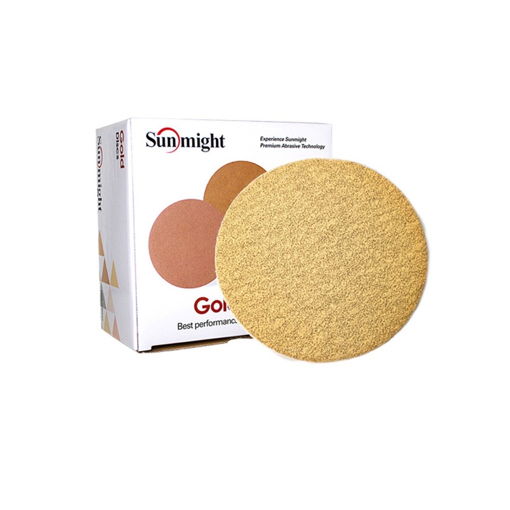 Sunmight 02403 Gold Hook & Loop 6" DA Abrasive Sandpaper (40 Grit) 50/Box