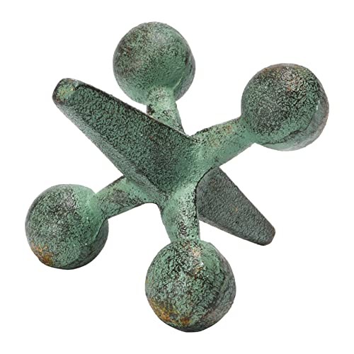 Creative Co-Op Cast Iron Jack Accent Decor, Green, Rustic Home Shelf Accent