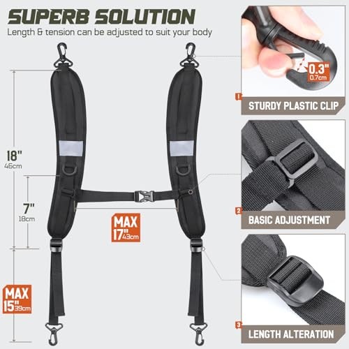 Backpack Straps, Backpack Shoulder Strap for bags strap Replacement Black