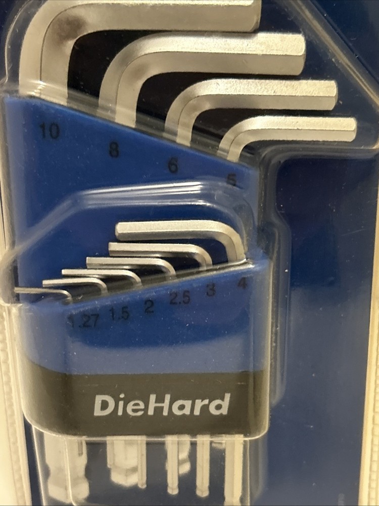 Diehard 10 Pc Metric Hex Key Set, DH50005, Storage Caddy, Ball End