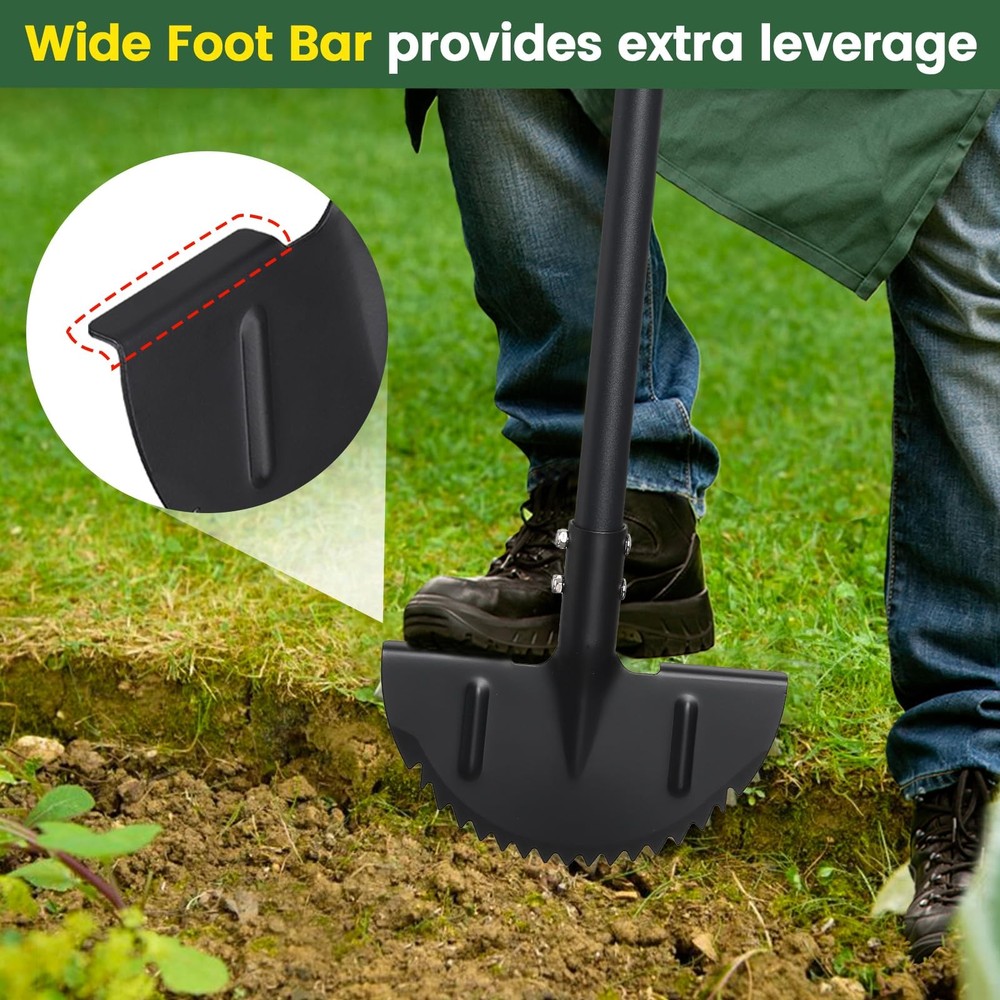 Edger Lawn Tool, Sharp Saw-Tooth Half Moon Hand Lawn Edging Tool for Landscap...