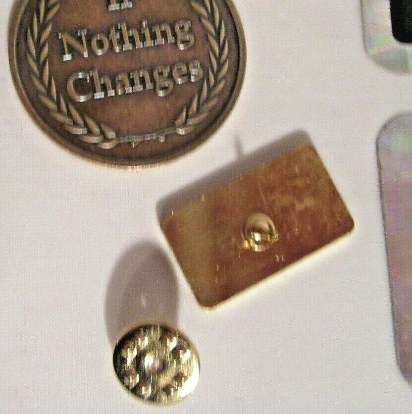 Alcoholics Anonymous AA If Nothing Changes Medallion NA lapel pin decal coin