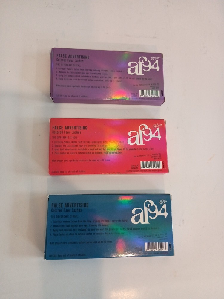 Af94 ~ False Advertising ~ 3 Pair Of False Lashes ~ NIB
