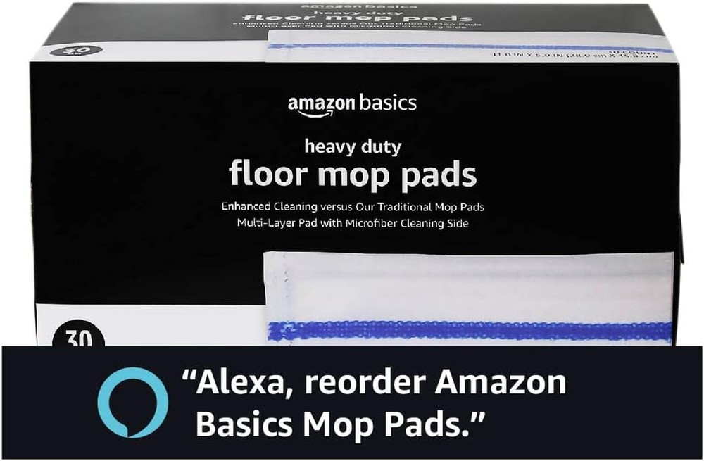 Amazon Basics Heavy Duty Disposable Floor Cleaning Mopping Pads with Absorbent