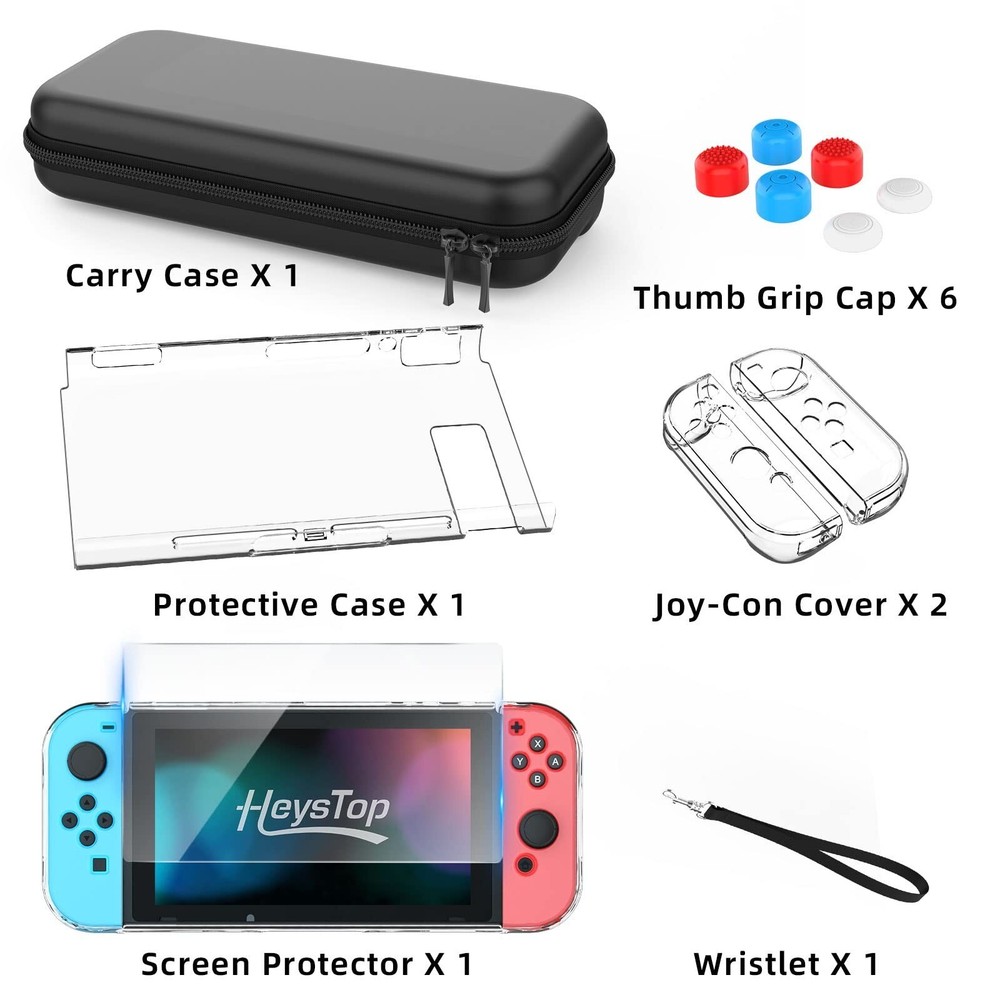 Case For Nintendo Switch Carry Case Pouch with Case HD Switch Screen Protector,b