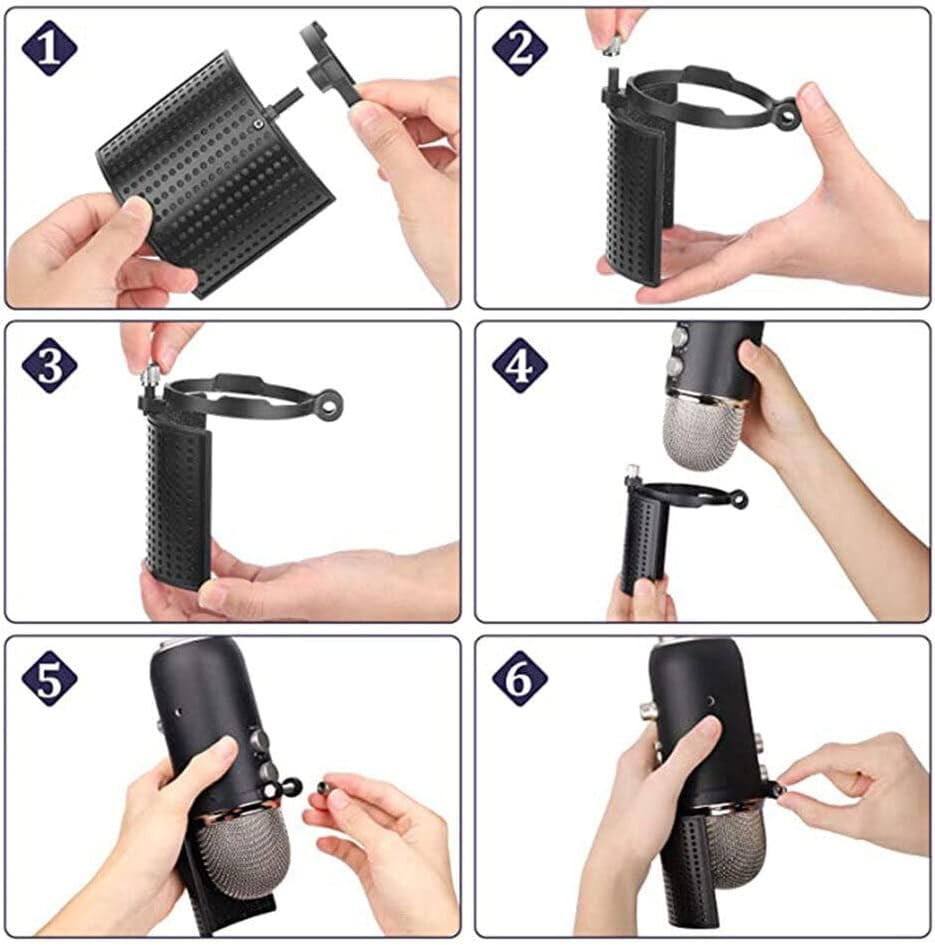 Professional Microphone Isolation Shield, Filter, Mic Sound Absorbing