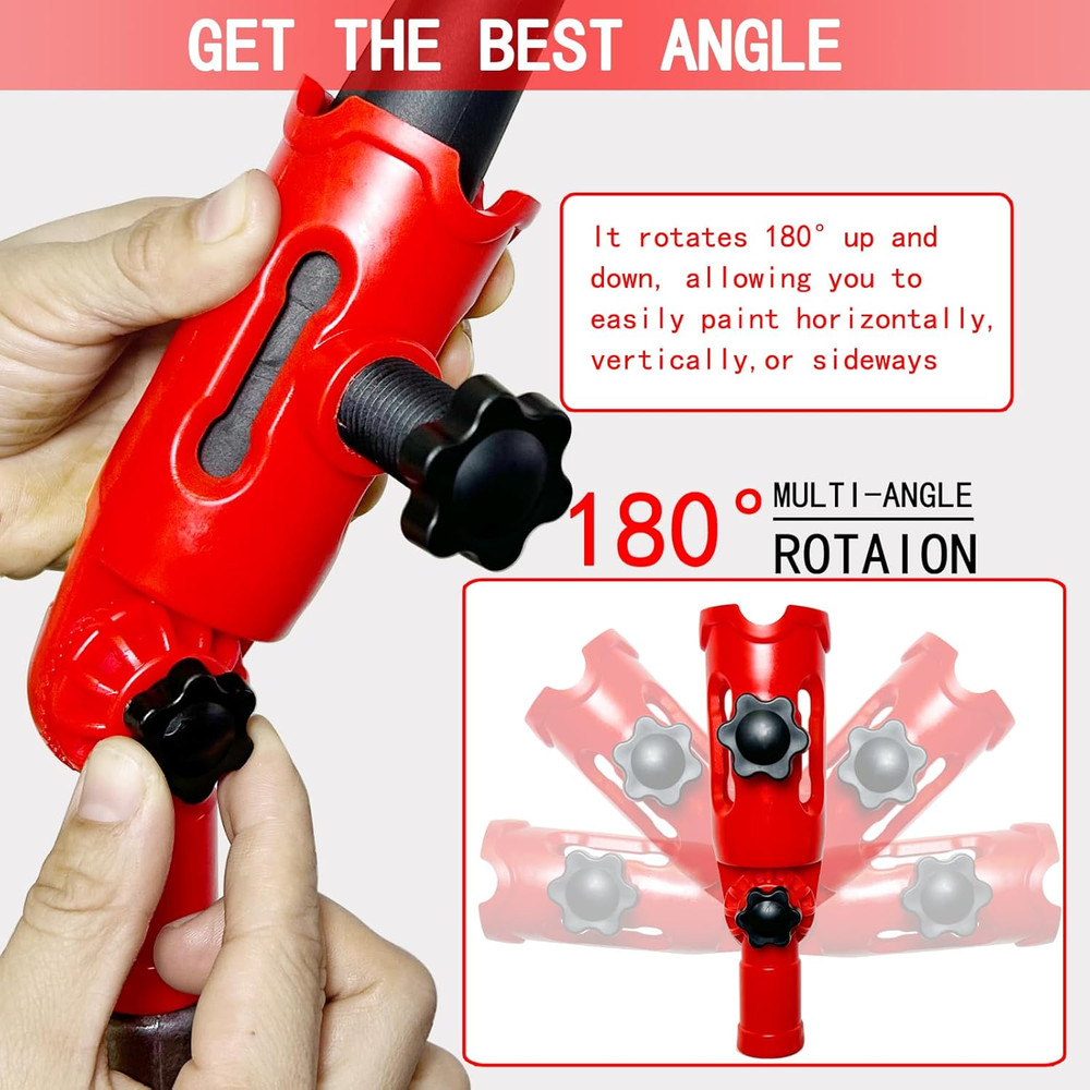 Multi-Angle Paint Brush Extender for High Ceiling,Extension Pole Attachment Hold