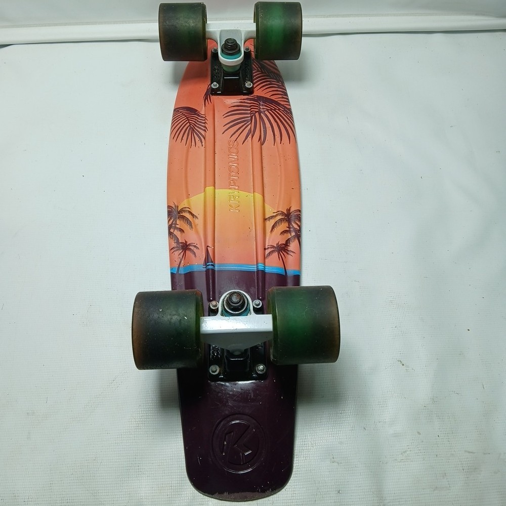 Kryptonics Torpedo skate board 22" X 6" Palm Tree / Sunset Skateboard EUC!!