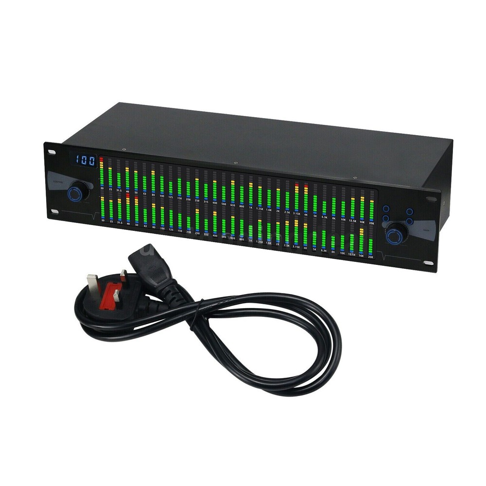 Pro Graphic Equalizer Digital Equalizer Dual 31-Band Spectrum Display US Plug