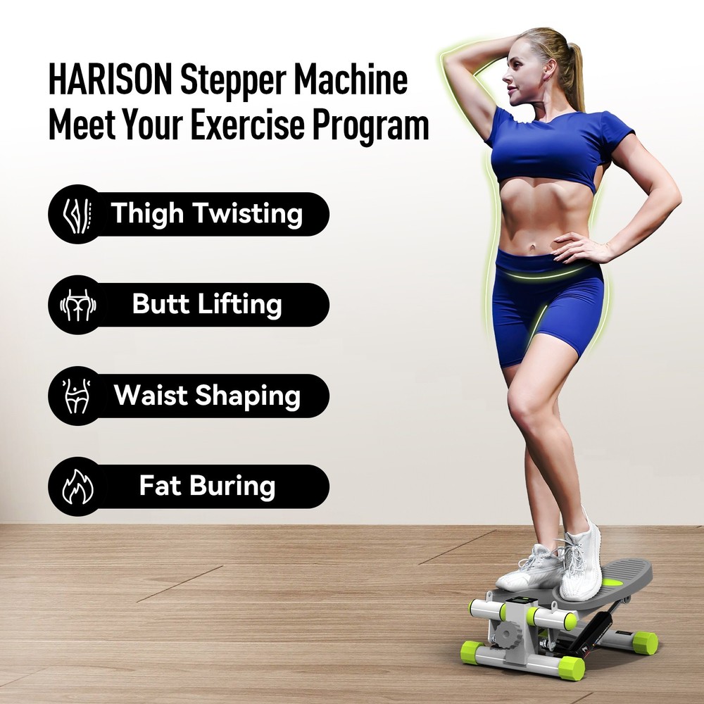 HARISON Mini Stepper with LCD Display & Resistance Adjustment, Home Office Fitne