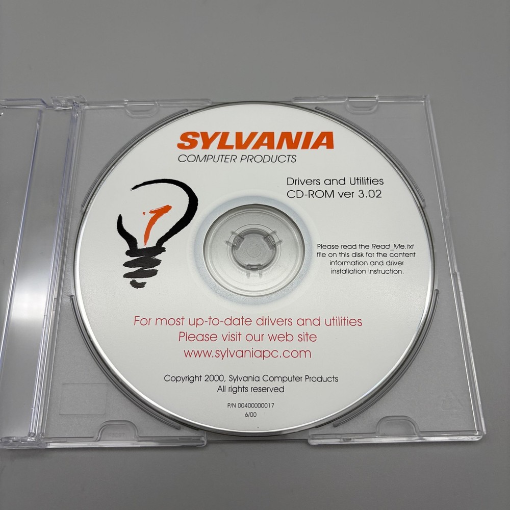 Vintage 2000 Sylvania Drivers And Utilities Update CD-ROM Ver 3.02 Software