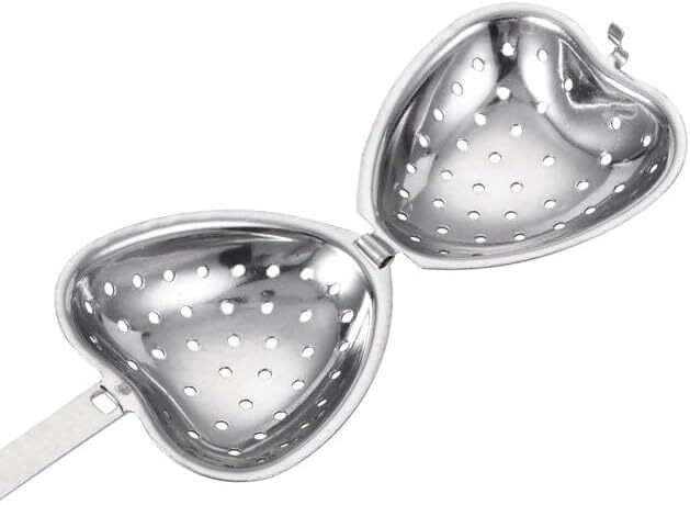 1Pc Silver Tea Strainers for Loose Tea Tea Infuser Heart Shaped Tea Filter Se...