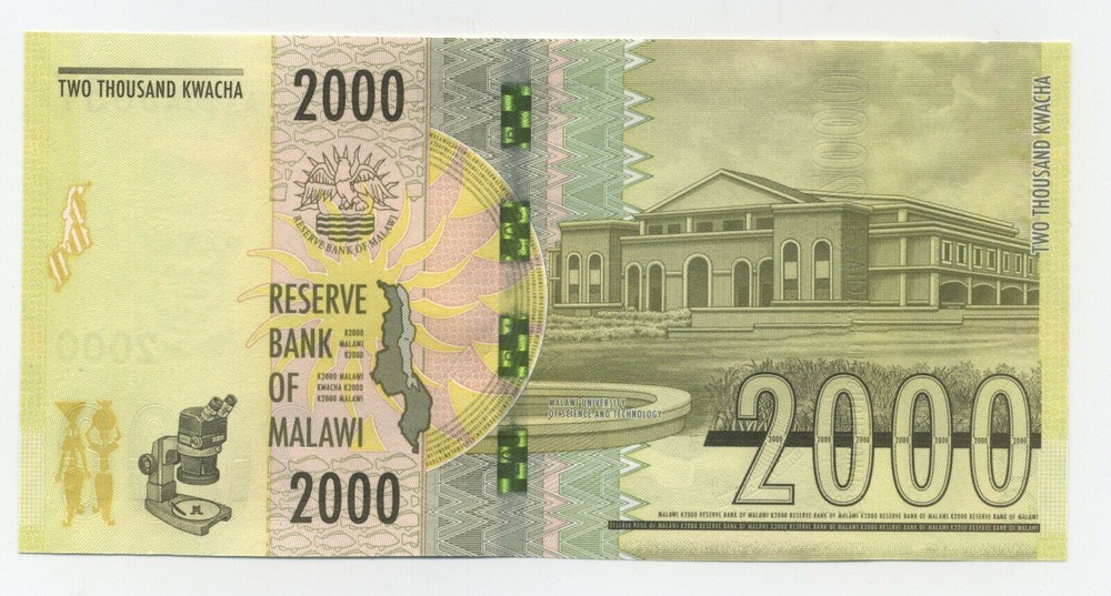 Malawi 2000 Kwacha 1-6-2016 Pick 69 UNC Uncirculated Banknote Serial AA