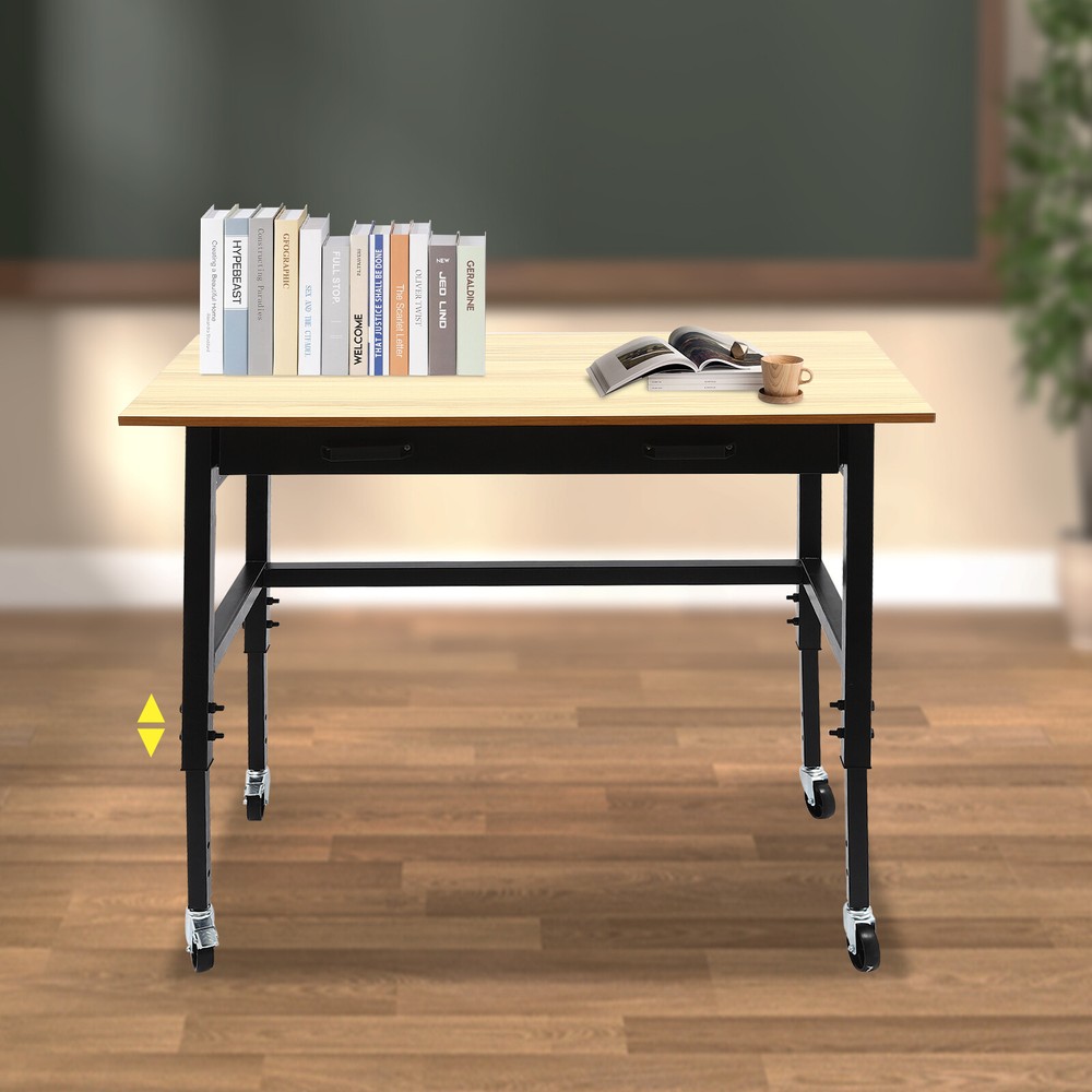 Workbench Mobile Height Adjustable Garage Office Home Working Desk Table 200lbs