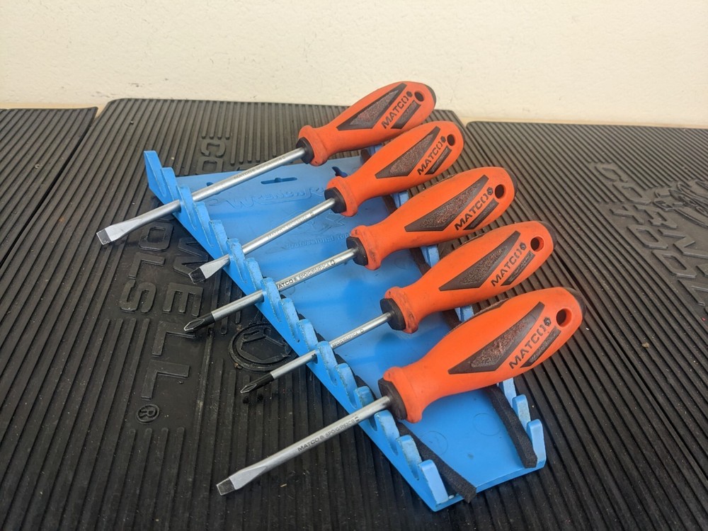 #ay954 Matco Tools 5 Pc Premium Orange Screwdriver Set